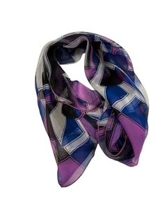 20 foulard en soie tricolore violet