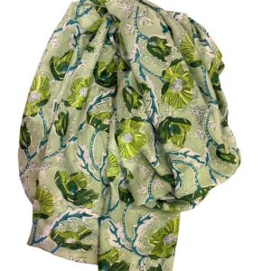 foulard 18 lin feuilles vertes