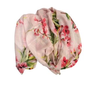 foulard 190 fleurs roses