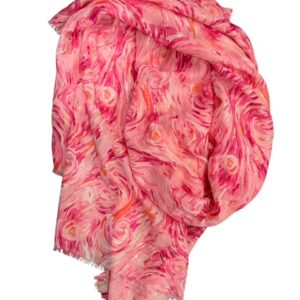 foulard 190 fleurs roses