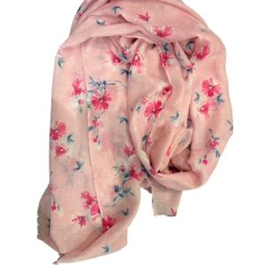 foulard 190 fleurs roses