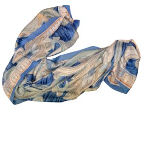66 foulard beige et bleu