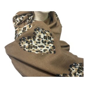 BA-4109 coeur léopard marron avec paillette