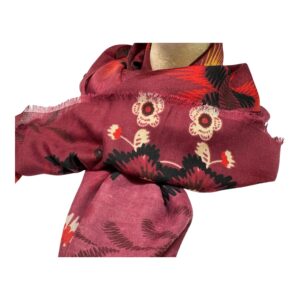 BA-4359 Bordeaux avec motif fleuris